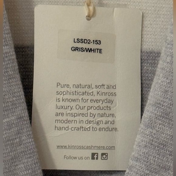 KINROSS Cashmere V-Neck Collared Button Long Sleeve Stripe Cardigan S NWT - Picture 4 of 6